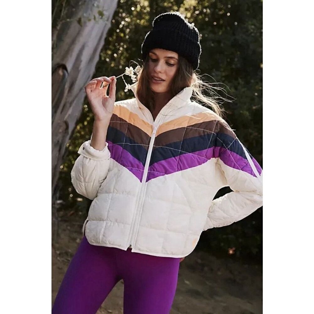 Free People Movement x Hatch Printed Puffer Jacket Packable Coat Small NWT $248